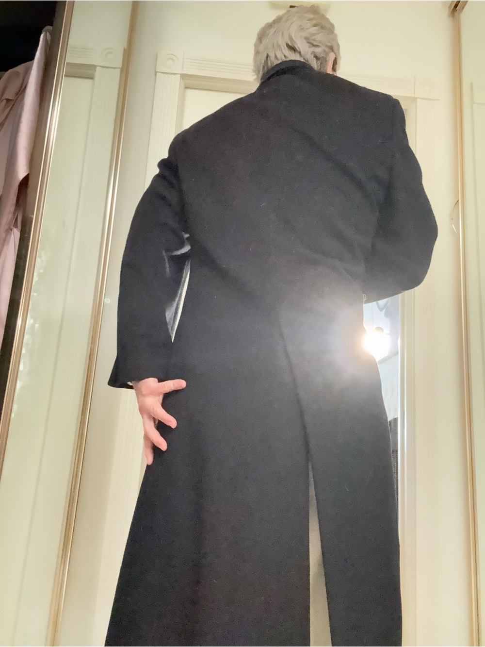 Pierre Cardin Black Wool Pea Coat - Black - Picture 2 of 8